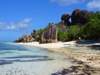 Ebbe an der Anse Source d'Argent - La Digue